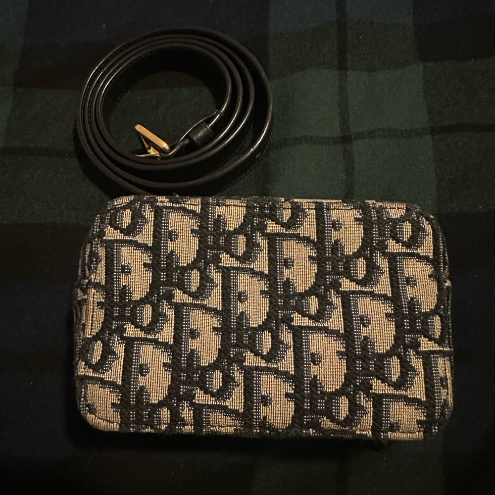 Blue Dior Oblique Jacquard Belt Pouch